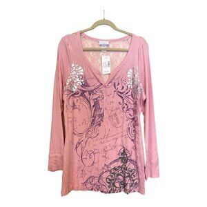 NEW Loop 18 Script, Silver & Lace Top Pretty Pink Juniors Size 17/19